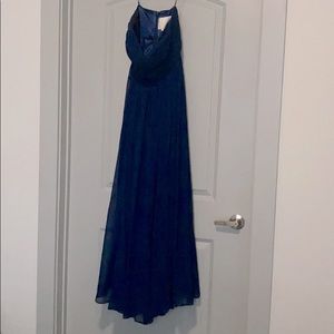 Formal long navy blue dress